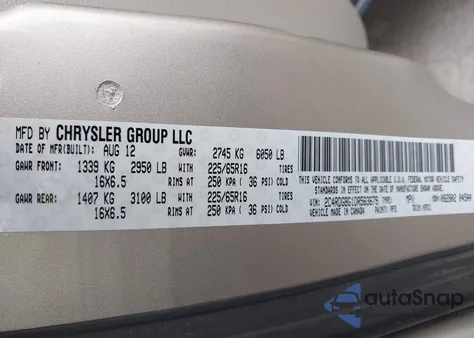 2013 Dodge Grand Caravan American Value Pkg from USA, damaged, VIN 2C4RDGBG1DR563679